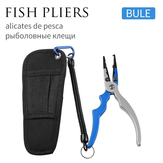 Best Aluminum Alloy Fishing Pliers Grip Set Fishing Tackle Hook Recover Cutter Line Split Ring Fishing Tool Accessories