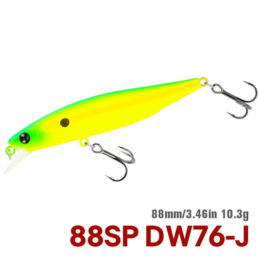 Suspending  88SP  88mm 10.3g Minnow DW76 Long Casting Fishing Lure Pike Bass Jerkbait Tackle Artificial Hard Lure