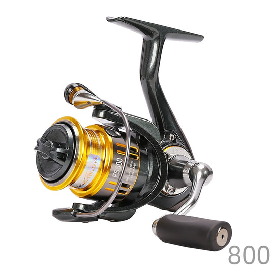 Light Game Ultra-light Spinning Fishing Reel FS 500 800 1000 4kg Drag Power 9+1 5.2:1 Bait Finesse Shallow Spool Reel