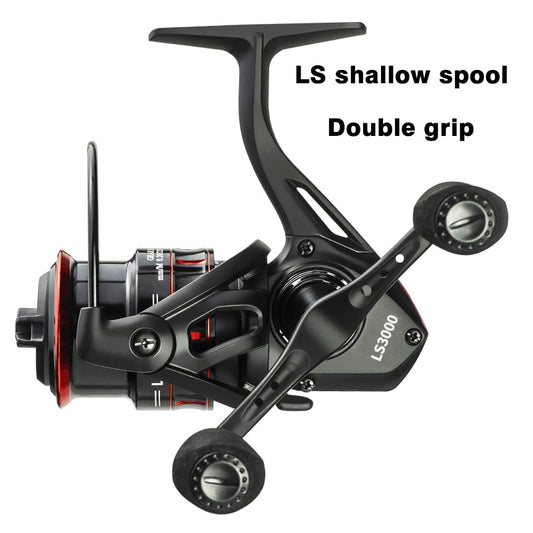 Fishing Reel Lure 1000 2000 Spinning Reel Double Grip Deep Shallow Spool Carp Fishing Reel Fishing With Balance Rod