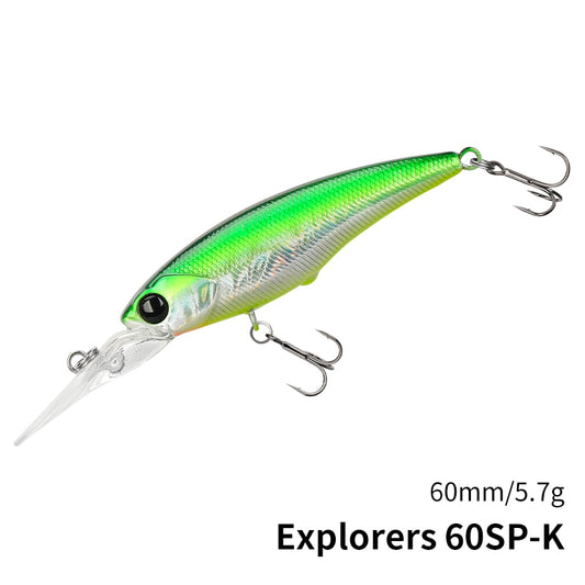 Max 3.7m 60SP 5.7g Suspending Minnow Fishing Lure Explorers SHAD Long Casting Hard Bait For Pike Perch Chub Jerkbait