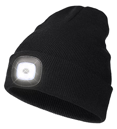 Woolen hats with LED lights for both men and women. Handsfree USB Rechargeable , Knitted LED Winter Headwear