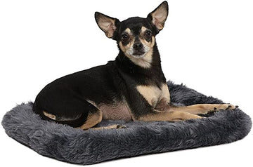 MidWest Homes for Pets 18L-Inch Gray Dog Bed or Cat Bed w/ Comfortable Bolster | Ideal for "Toy" Dog Breeds & Fits an 18-Inch Dog Crate | Easy Maintenance Machine Wash & Dry | 1-Year Warranty, Charcoal Gray, Model:40218-GY