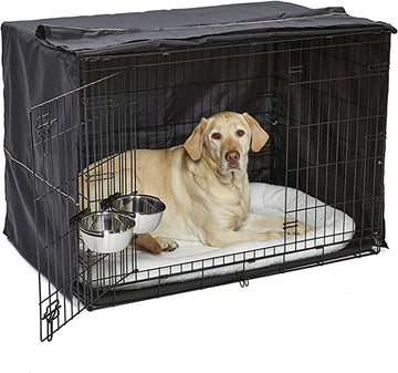 iCrate Dog Crate Starter Kit 42-Inch Dog Crate Kit Ideal for Large Dog Breeds (weighing 71 - 90 Pounds) Includes Dog Crate, Pet Bed, 2 Dog Bowls & Dog Crate Cover