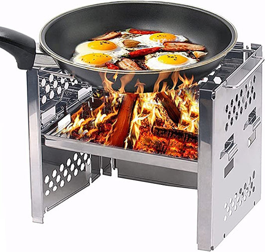 Wood-burning stove Picnic BBQ stove/Bendable stainless steel kitchen backpack