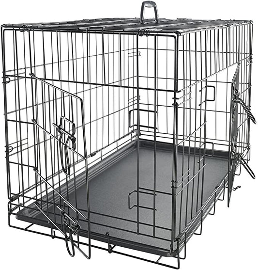 Dog Crates for XX-Large Dogs - XXL Dog Crate 48" Pet Cage Double-Door Best for Big Pets - Wire Metal Kennel Cages with Divider Panel & Tray - in-Door Foldable & Portable for Animal Out-Door Travel