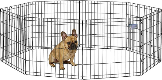 MidWest Foldable Metal Dog Exercise Pen / Pet Playpen, 24"W x 24"H, 1-Year Manufacturer's Warranty